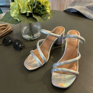 Iridescent Block Heel